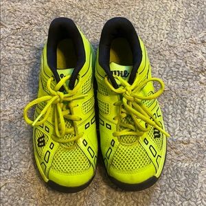 like new neon green wilson tennis shoes